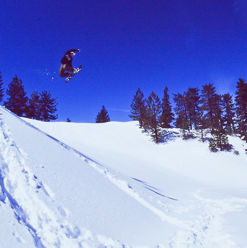Brian snowboarding, early days