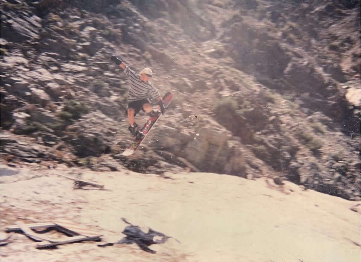 Riding a dirt slope, early days