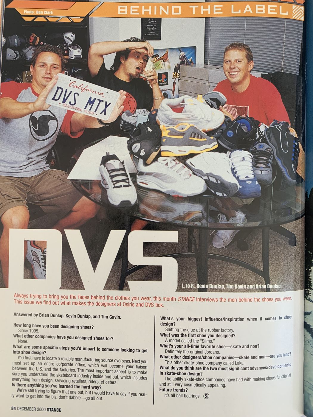 Stance magazine DVS feature, December 2000
