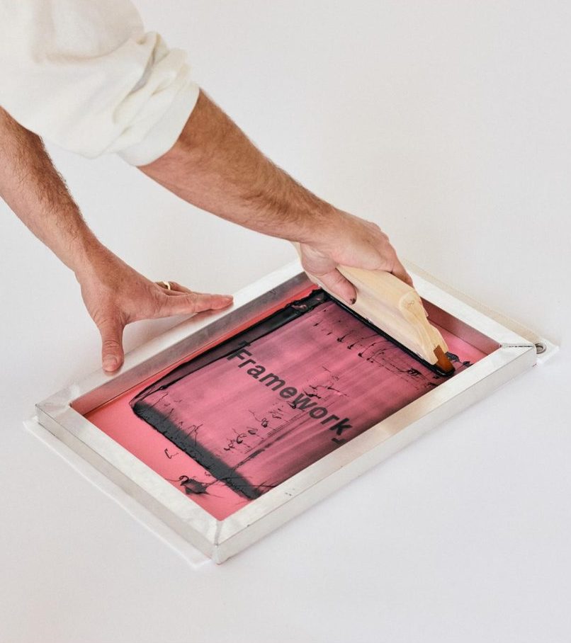 Screen printing a Framework graphic