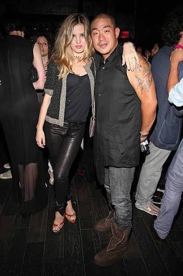 Peter Kim with Georgia May Jagger at a Hudson event