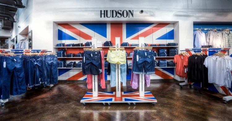 Hudson shop with a Union Jack wall